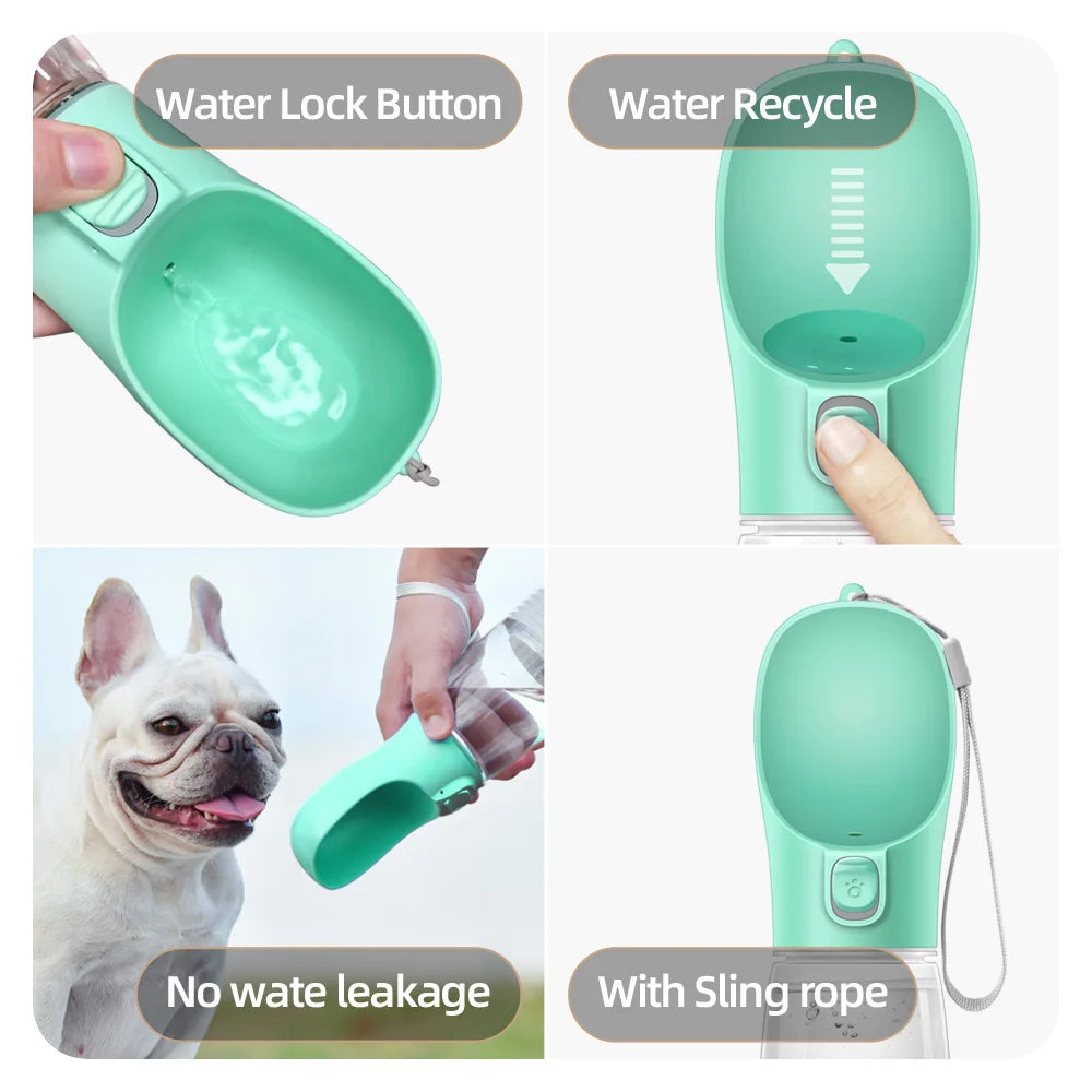 Botella de Agua Portátil para Perros Pequeños y Grandes, Gatos, Exterior, A Prueba de Fugas, Bebederos para Paseos, Chihuahua, Bulldog Francés, Accesorios